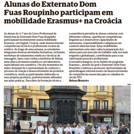 O EDFR foi notícia no Jornal de Leiria